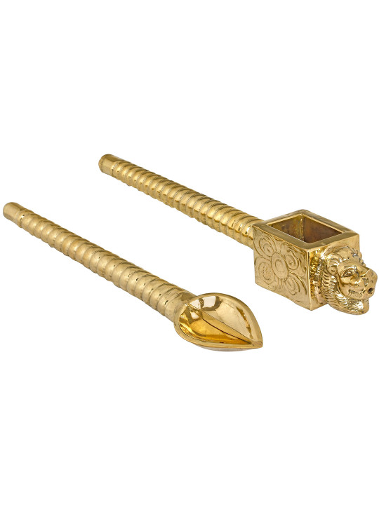 Exotic India Brass 2 Piece Easy to Clean Navratri Pooja Metalware