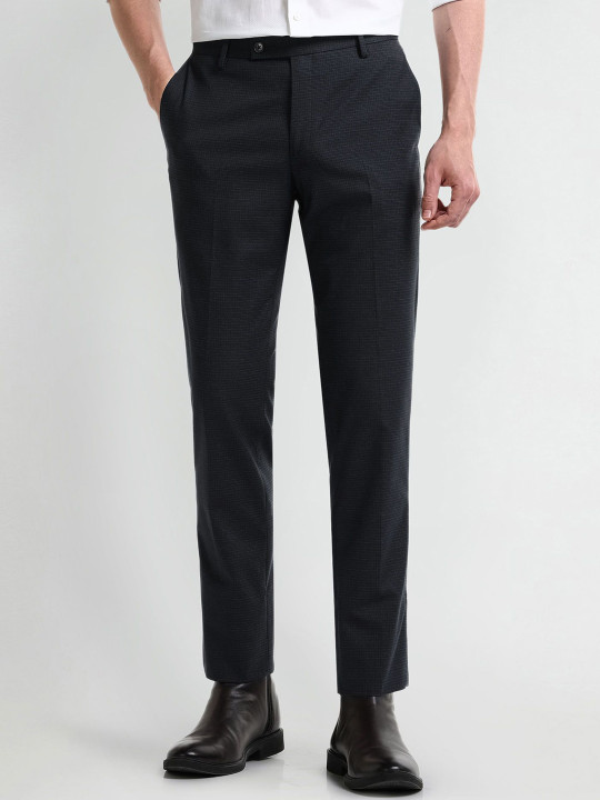 Arrow Men Checked Classic Trousers