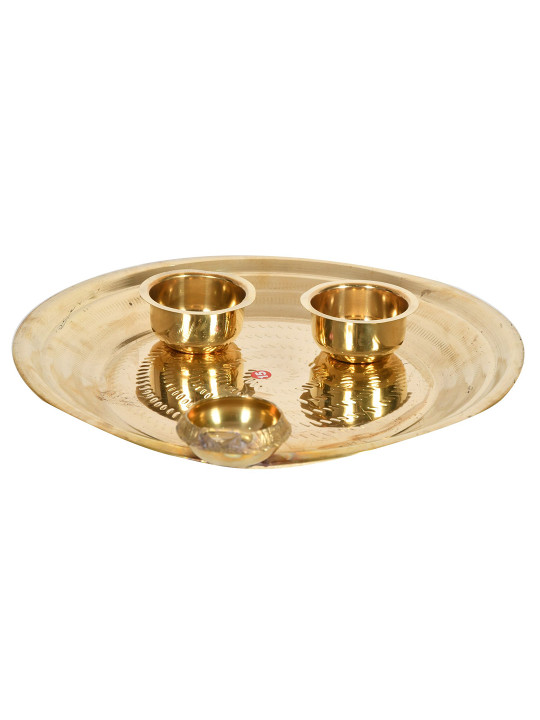 Exotic India Brass Easy to Clean Navratri Pooja Thali