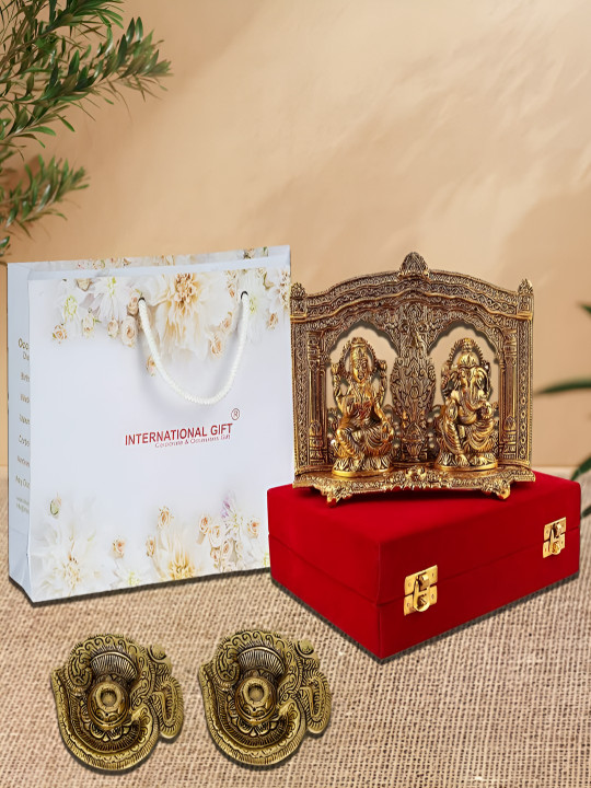 INTERNATIONAL GIFT Lakshmi Ganesh Metal Easy to Clean Ganesh Chaturthi Diyas