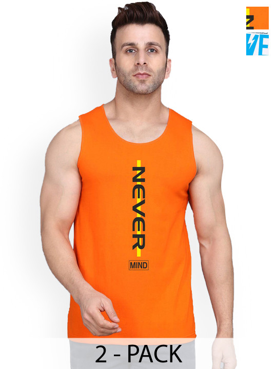 SLOWLORIS Pack Of 2 Printed Gym Vests