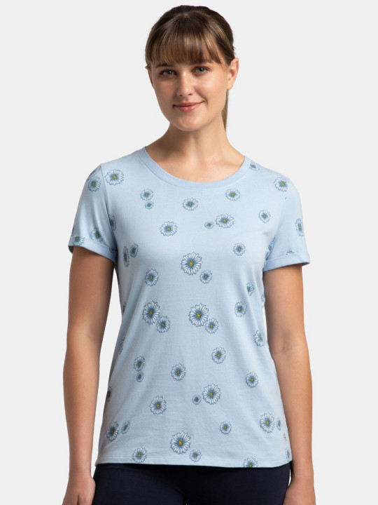 Jockey Super Combed Cotton Relaxed Fit Printed Round Neck Half Sleeve T-shirt - A144