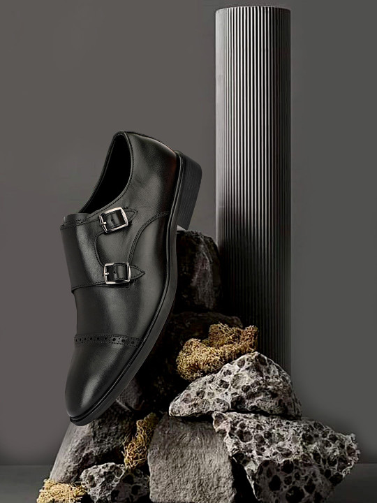 Varito Men Leather Formal Monk Shoes