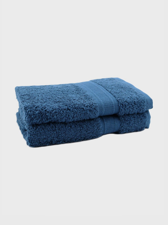 BOMBAY DYEING Navy Blue 2 Pieces Pure Cotton 550 GSM Hand Towel