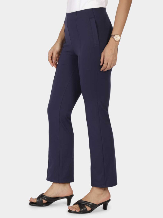 Blissclub Women Relaxed Straight Leg Straight Fit High-Rise Trousers