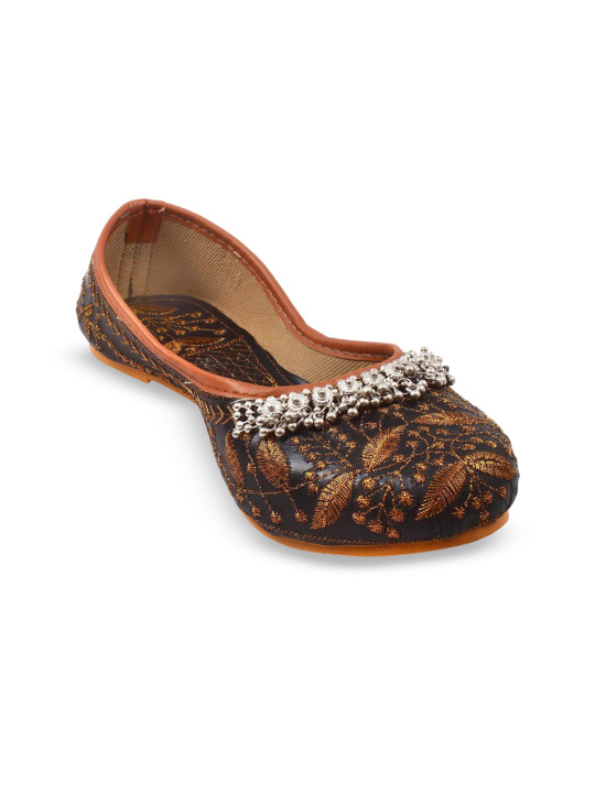 Apratim Women Woven Design Fabric Mojaris
