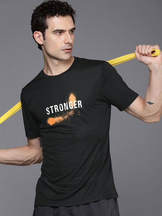 HRX by Hrithik Roshan Printed Rapid Dry Antimicrobial Finish Training T-shirt
