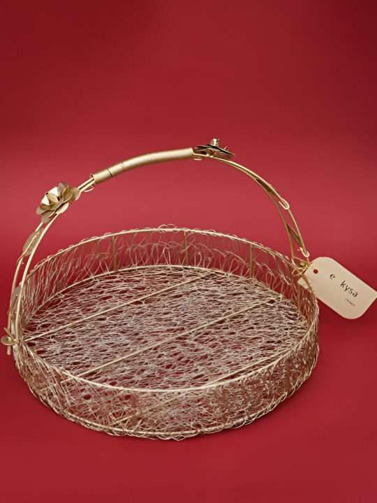 e kysa Gold-Toned Meshwire Multipurpose Hamper Basket