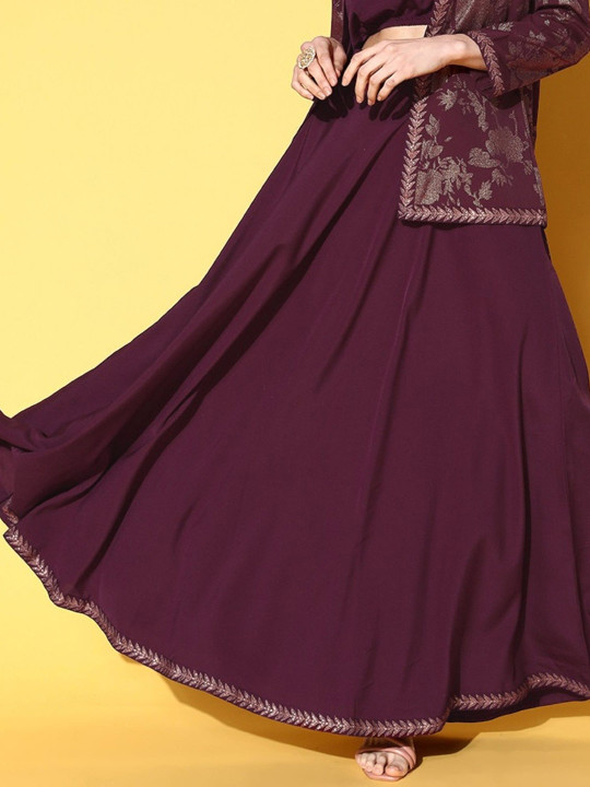 Ahalyaa Women Flared Maxi Skirt