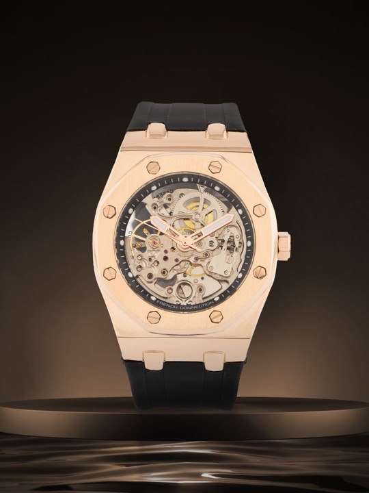 Men Skeleton Dial & Bracelet Style Straps Analogue Automatic Watch deal from myntra
