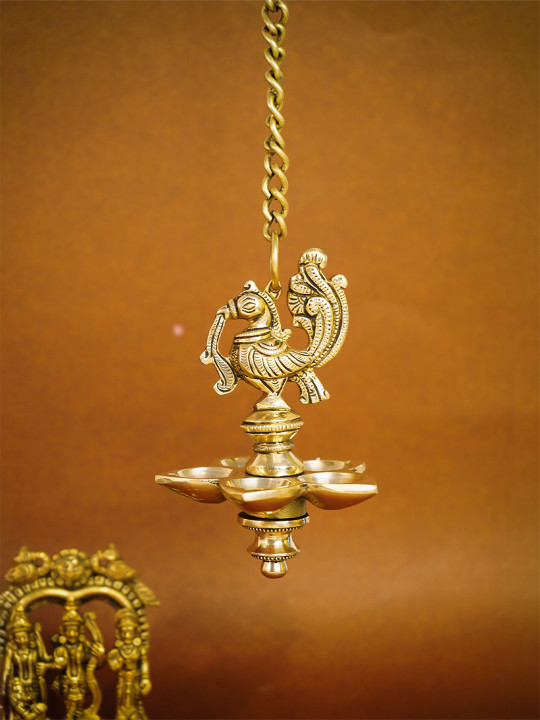 Ekhasa Gold-Toned Brass Pooja Hanging Diya