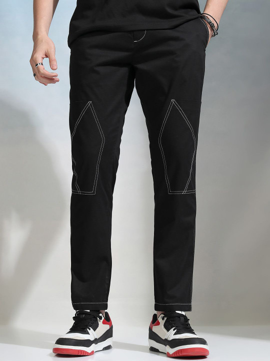HIGHLANDER Men Solid Elasticated Relaxed Fit Soft Trouser