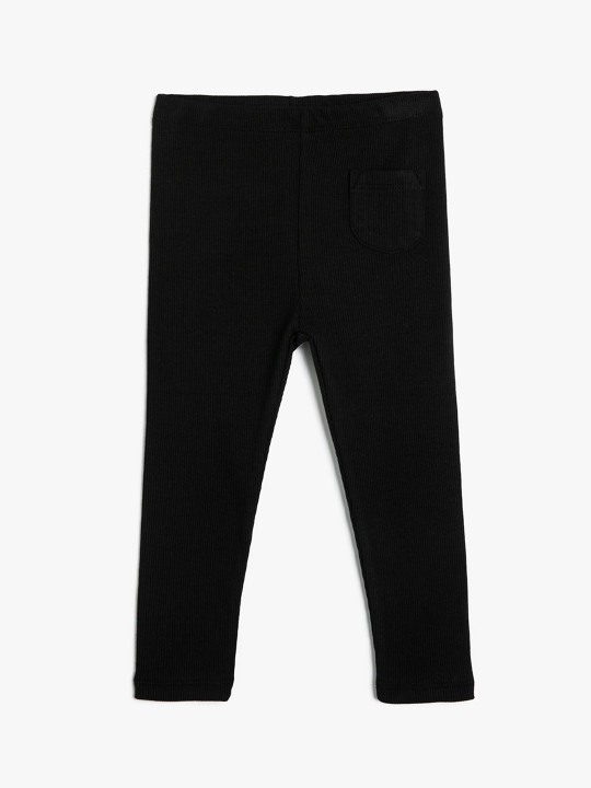 Koton Solid Girls Knitted Ankle-Length Leggings