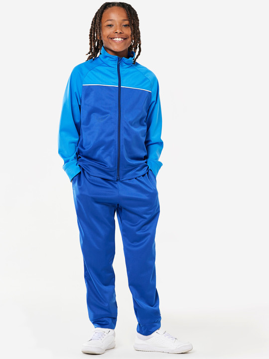 Decathlon Kids Blue and White Breathable School Sports Tracksuit