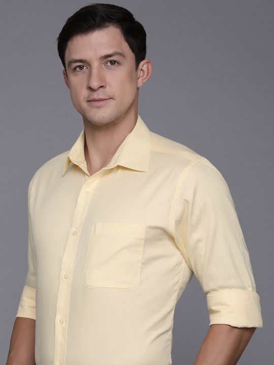Raymond Pure Cotton Self Design Slim Fit Textured Formal Shirt