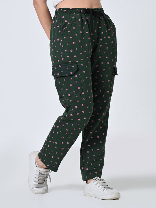 BAESD Women Printed Relaxed-Fit Mid-Rise Track Pants