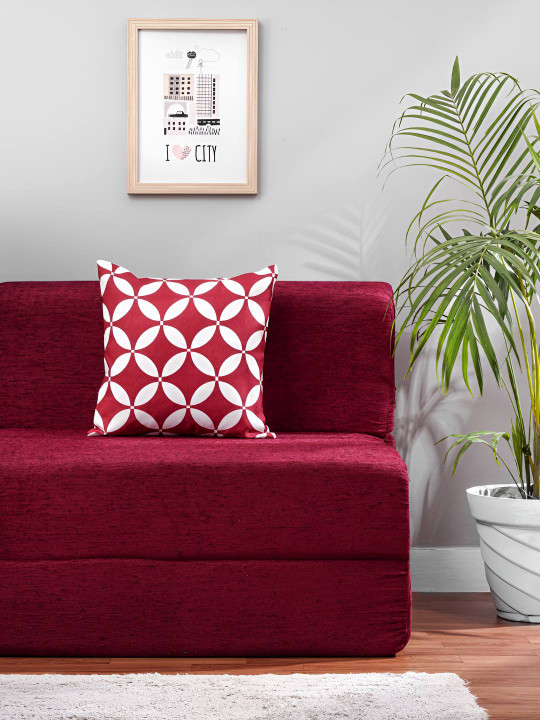 Solis Primus Comfort For All Maroon Foam Fold Out Sofa Cum Bed