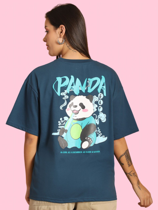 Tromko Women Graphic Printed Round Neck Cotton Oversized T-shirt