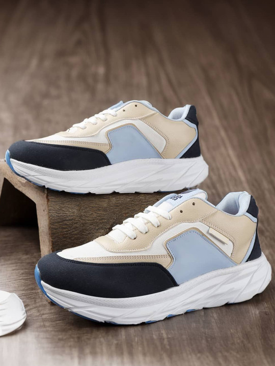 bacca bucci Men's SYLVIA Chunky Sole Colourblocked PU Sneakers