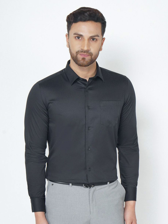 Blackberrys Men Solid Formal Slim Fit Cotton Shirt