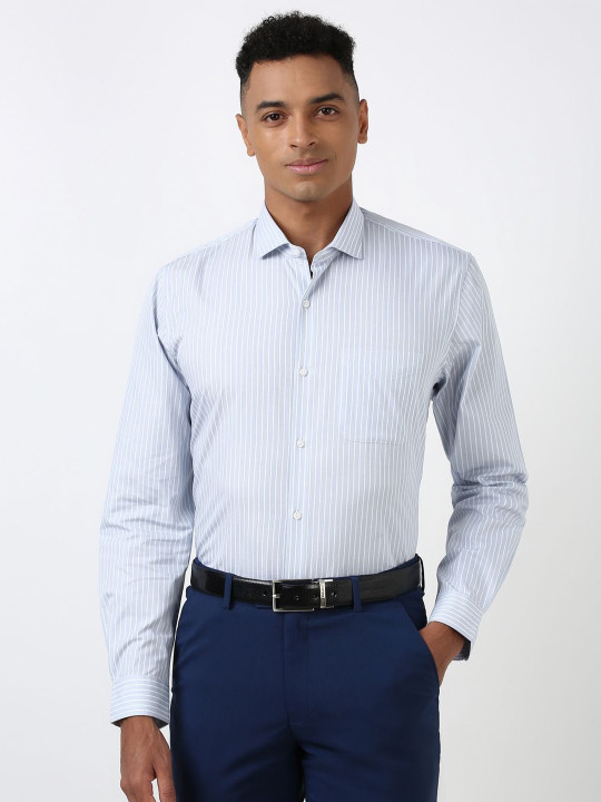 Peter England Peter EnglandMen Slim fit striped cotton formal shirt