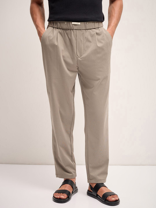 THE BEAR HOUSE Men Solid Regular Fit Casual Trouser