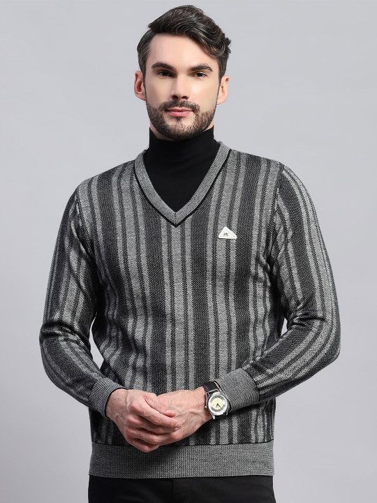 Monte Carlo Men Striped Woollen Pullover