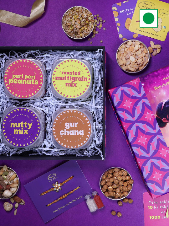 Healthy Treat 2 Pcs Rakhi With Dry Fruits Gift Set