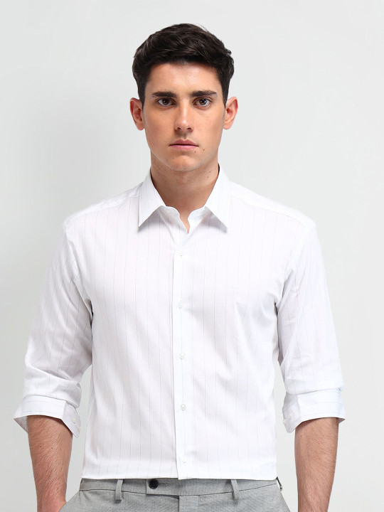 Arrow New York Men Smart Slim Fit Opaque Striped Formal Shirt