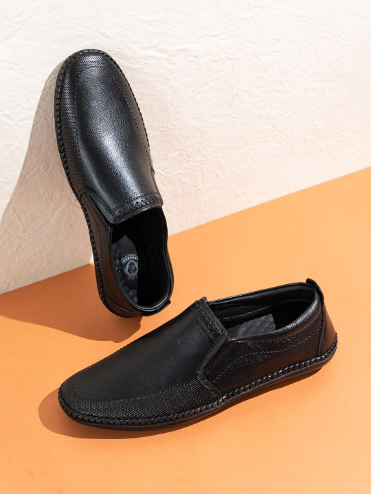 ATESBER by Inc.5 Men Leather Slip-On Sneakers Casual Shoes