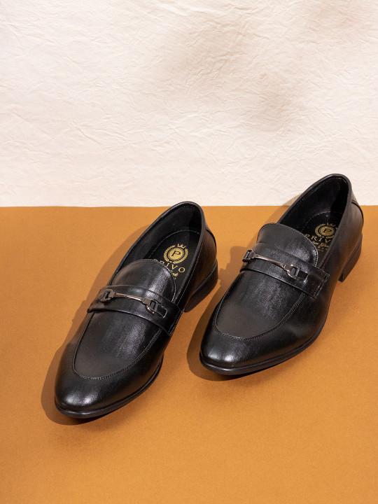 ATESBER by Inc.5 Men Leather Pointed-Toe Formal Loafers