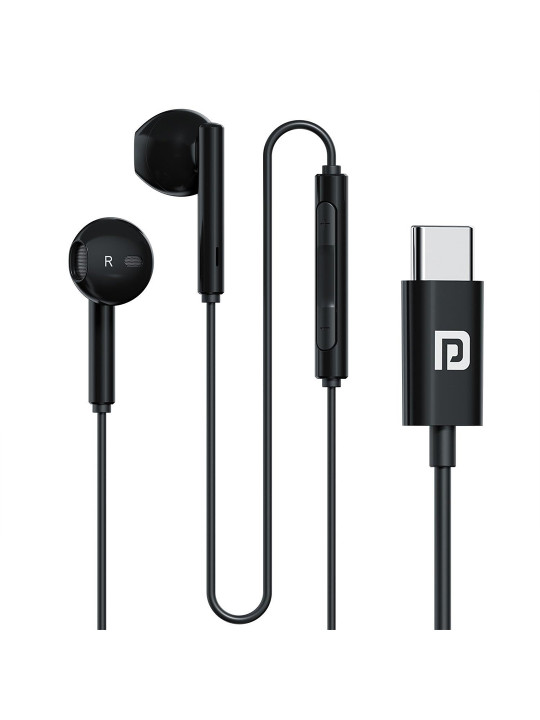 Ear Type C Wired Earphones With HD Mic Headphones