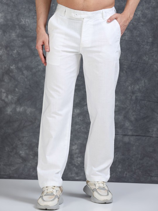 The Lifestyle Co Men Relaxed Fit Mid Rise Trousers deal from myntra