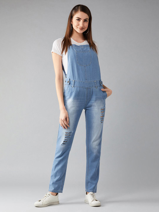 Miss Chase Women Ribbed Denim Dungaree