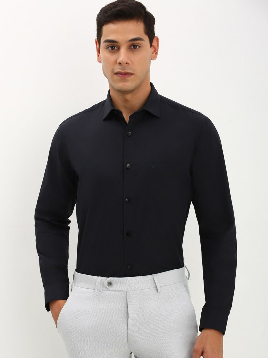 Allen Solly Men Spread Collar Solid Cotton Slim Fit Formal Shirt