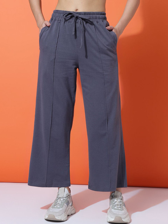 MKH Women Cotton Flared Casual Track Pants