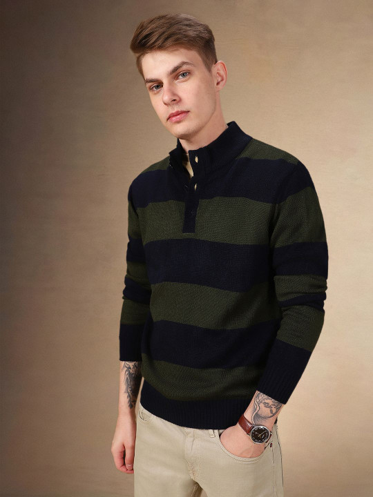 Dennis Lingo Men Striped Pullover