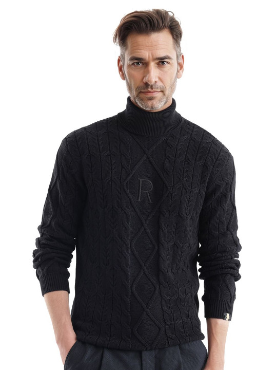 RARE RABBIT Men Cable Knit Pullover