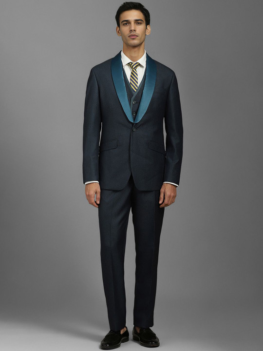 Louis Philippe Men Slim-Fit Single-Breasted Three-Piece Formal Suit