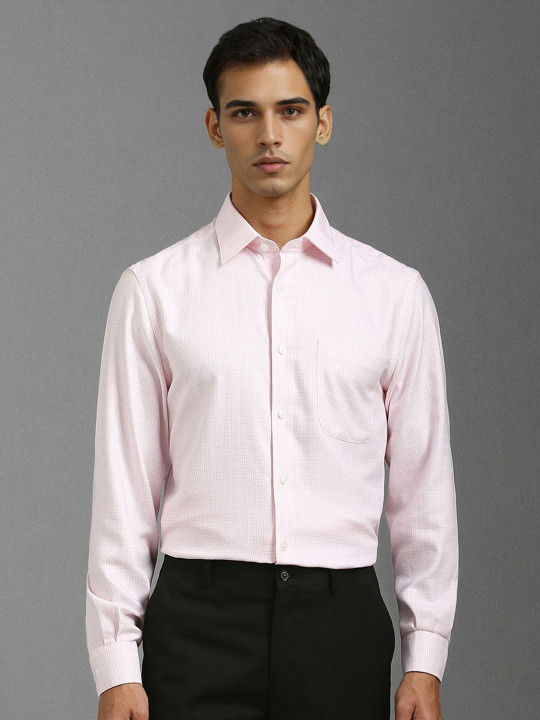 Louis Philippe Men Classic Checked Pure Cotton Formal Shirt