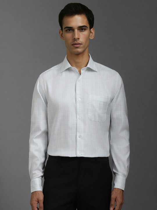 Louis Philippe Pure Cotton Classic Opaque Checked Formal Shirt