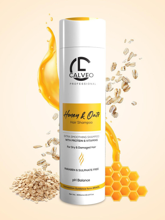 CALVEO Professional Honey & Oats Hair Shampoo with Protein & Vitamins - 300 ml