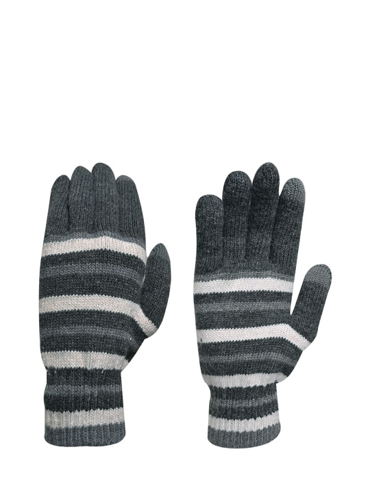 LOOM LEGACY Men Striped Acrylic Touchscreen Winter Gloves