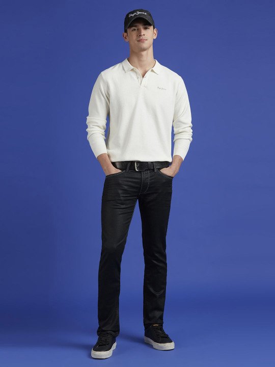 Pepe Jeans Men Cotton Lapel Collar Long Sleeves Pullover