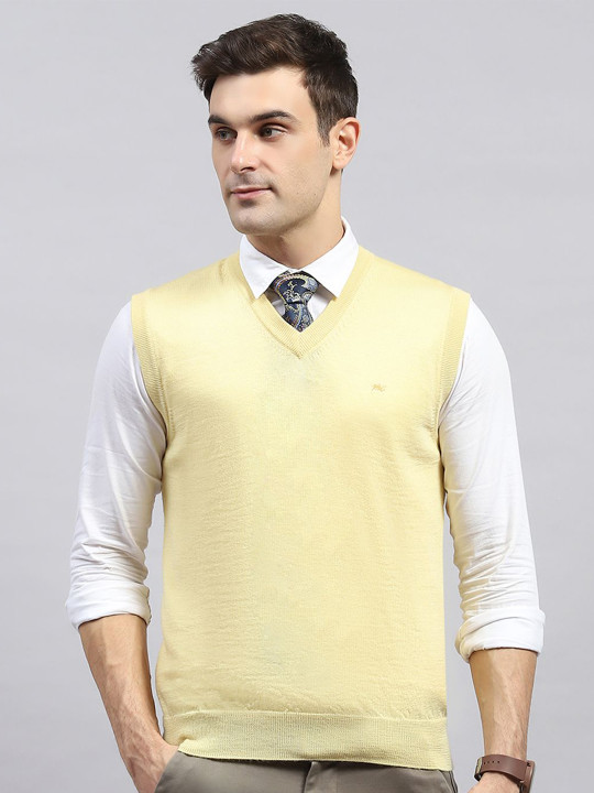 Monte Carlo Men Woollen Sleeveless Casual Sweater Vest