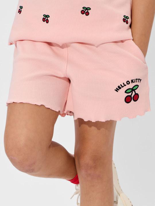 The Souled Store Girls Regular Fit Hello Kitty Printed Pink Shorts