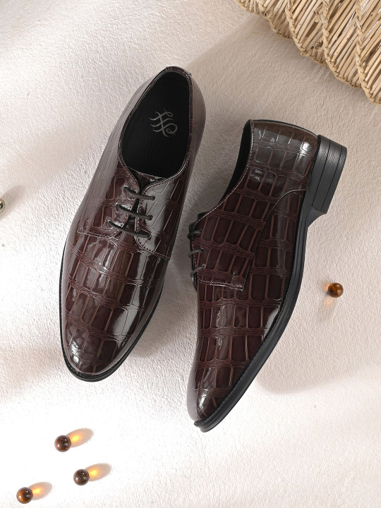 House of Pataudi Men Formal Lace Up Round Toe Derby