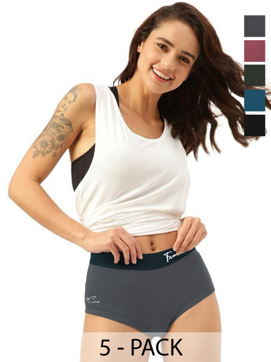 FREECULTR Pack Of 5 MidRise Antibacterial Airsoft Hipster Briefs