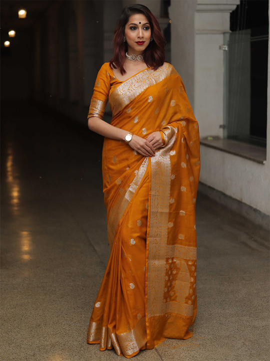 Banarasee Woven Design Zari Banarasi Saree