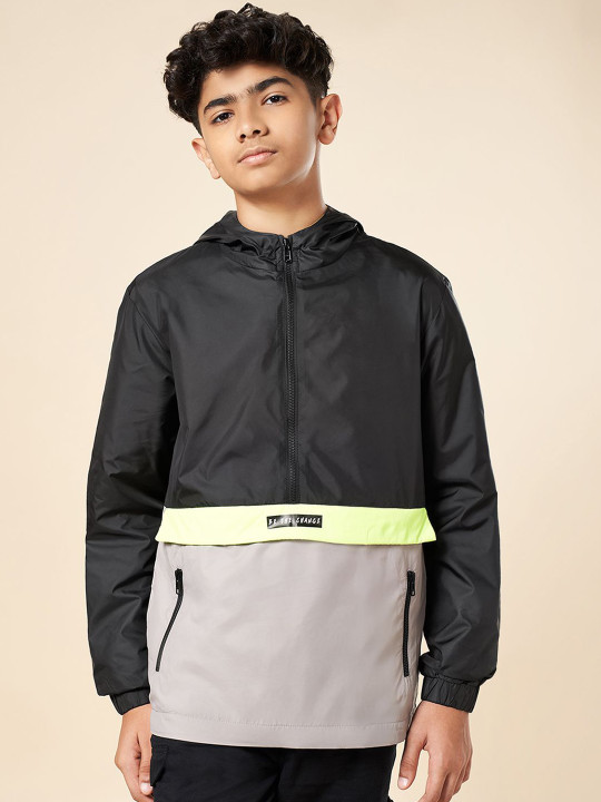 Coolsters by Pantaloons Boys Hooded Colourblocked Casual Bomber Jacket